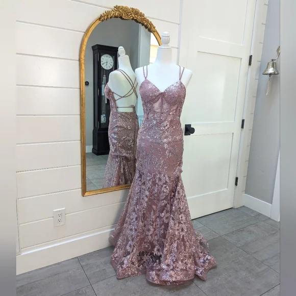 Blondie Nites Dresses | Prom Dress from Macy's by Blondie Nights, Dusty Rose Size 7 | Color: Pink | Size: 6 | Estriebeck's Closet